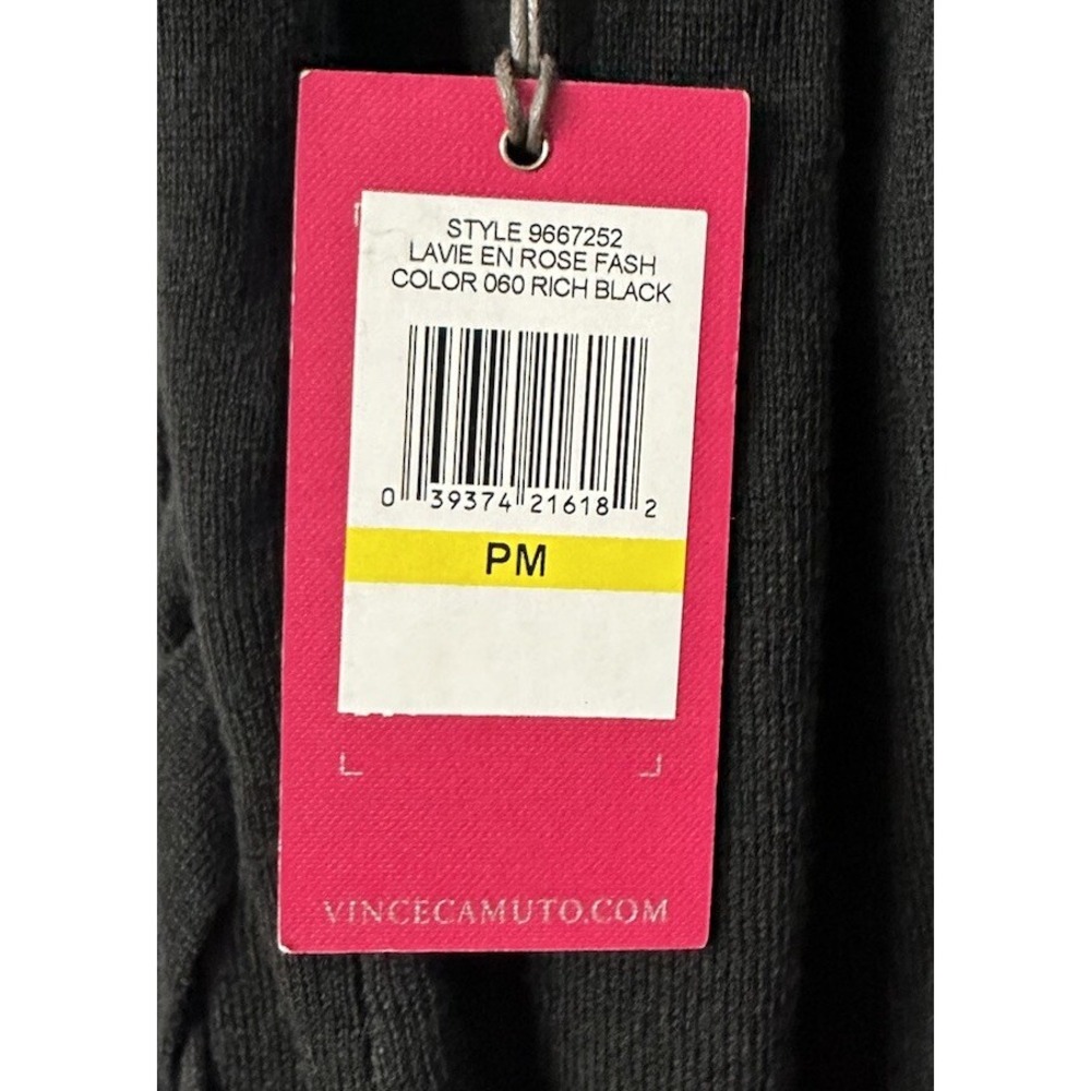 NWT Vince Camuto Womens Long Lace Sleeve Pullover V Neck Black Sweater Size PM - Picture 12 of 12
